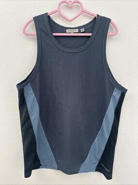 Ted Baker London Blue Panel Crew Neck Men’s Tank Top Logo Detail SZ Large